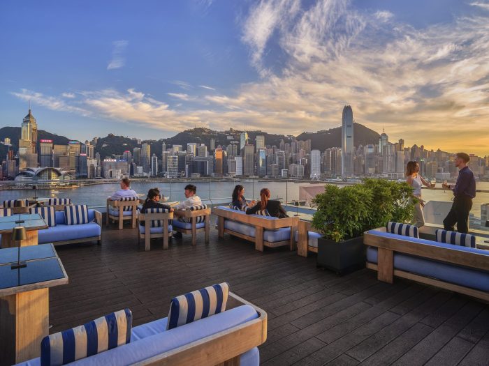A Rooftop Bar in the Heart of Tsim Sha Tsui
aqua spirit is a rooftop terrace bar high above Victoria Harbour, in the heart of Tsim Sha Tsui. Signature cocktails, an extensive wine list and resident DJs, set against an uninterrupted view of the Hong Kong skyline — best at sunset, as the city lights come up.
It sits alongside aqua’s Italian and Japanese kitchens, so the same rooftop view comes with a full dining experience — making it one of the few rooftop restaurants and bars in TST where you can settle in for the evening over dinner, drinks, or both.
